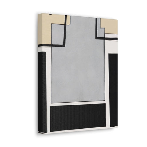Wall Art Decor - Canvas Print Artwork - Black Grey Abstract Pattern